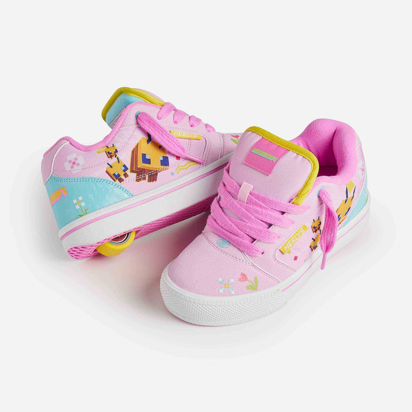 Heelys | Minecraft Pro 25 Adults | Lt Pink/Lt Blue/Yellow