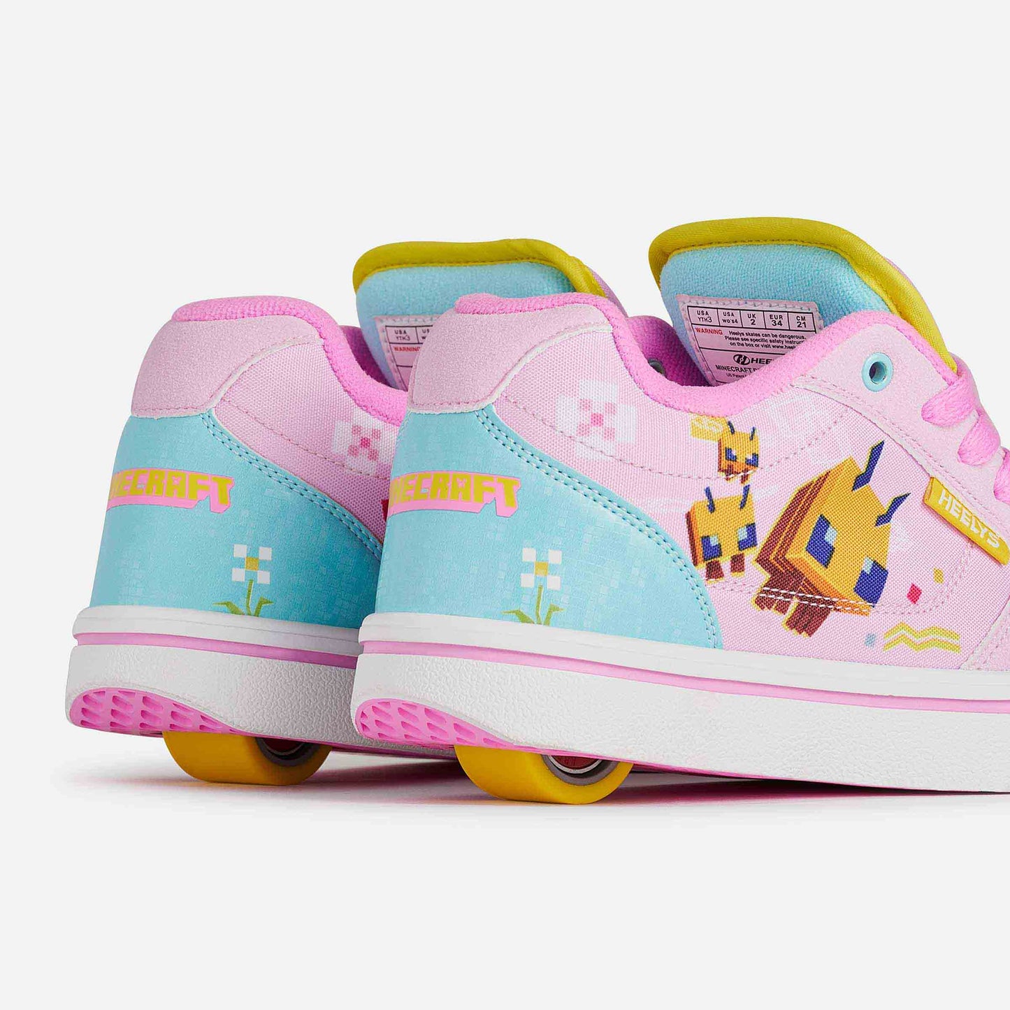 Heelys | Minecraft Pro 25 | Lt Pink/Lt Blue/Yellow